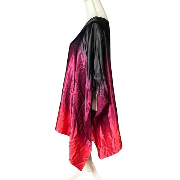 New Caroline Rose Poncho 100% Silk Tunic Size Large Boho Quiet Luxury Artsy - Picture 5 of 14